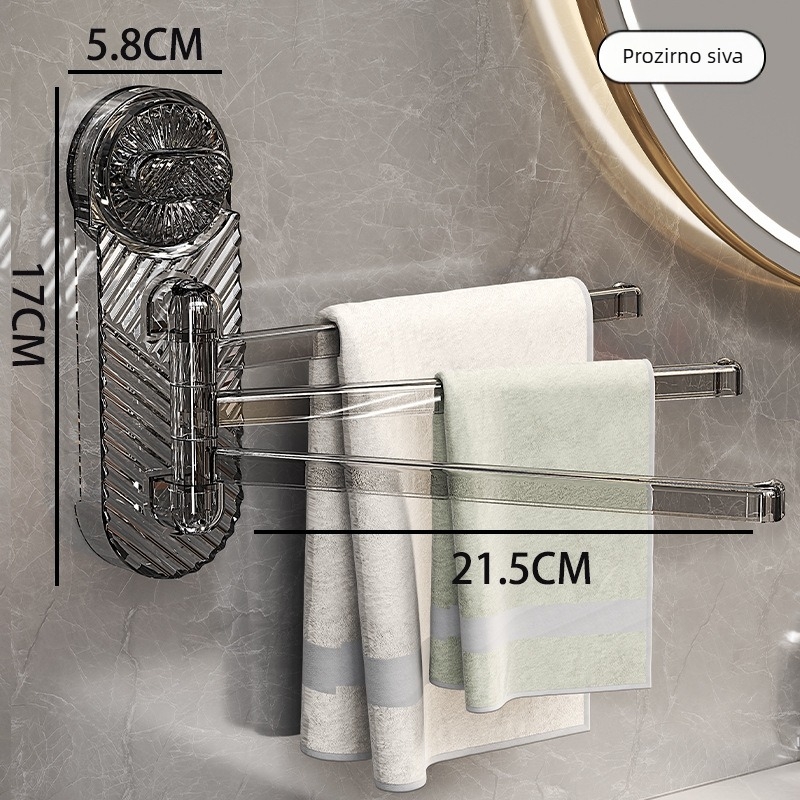 Okretni držač krpa za kuhinju i ručnike, zidni odvodni stalak s kukom za vješanje