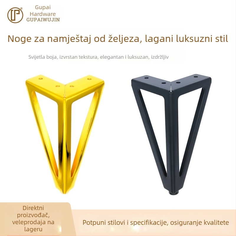 Šuplje metalne noge namještaja za kauč, noćni ormarić, TV ormarić i stolić za kavu – lagani luksuz titanij-zlatni završetak