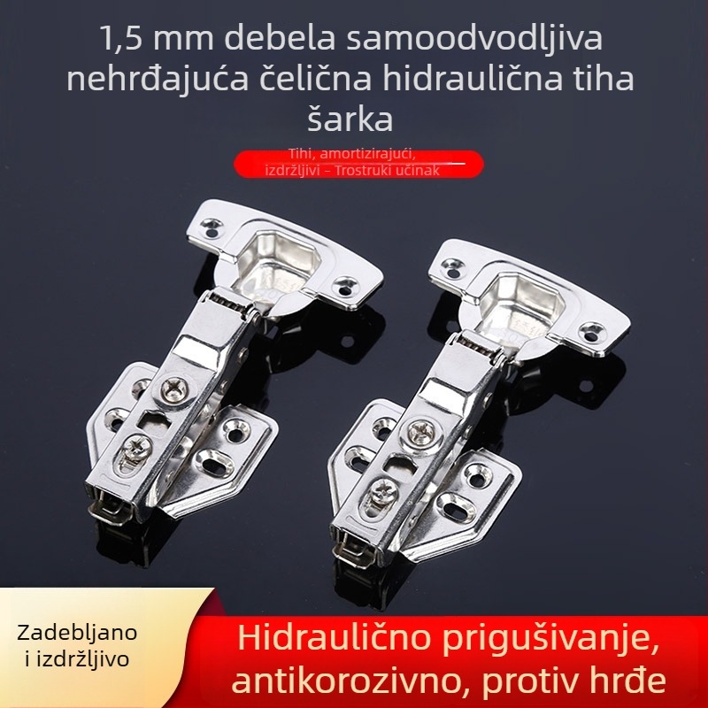 Hidraulijski šarniři od nehrđajućeg čelika za vrata ormarića i garderobe, sa tihim zatvaranjem