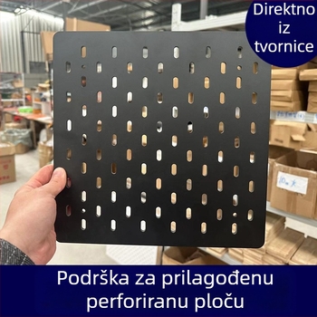 Prilagođena zidna pegboard polica za pohranu i izlaganje s ukrasnim kukicama – bez bušenja