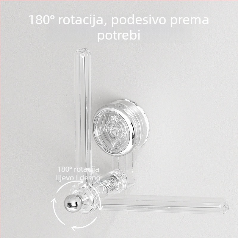 Rotirajući držač za kosu i nakit s vakuumskim pričvršćivanjem, zidni u kupaonici