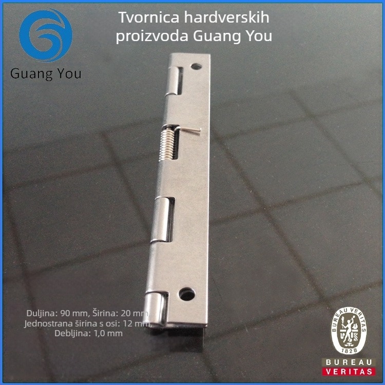 Prilagođena inox šarka s oprugom za vrata ormarića, 90 × 12 × 1 mm, modernog stila