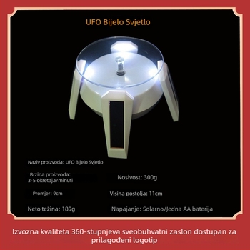 Solarno napajani rotirajući stalak za nakit s okretanjem tanjura za snimanje videa i prijenos uživo