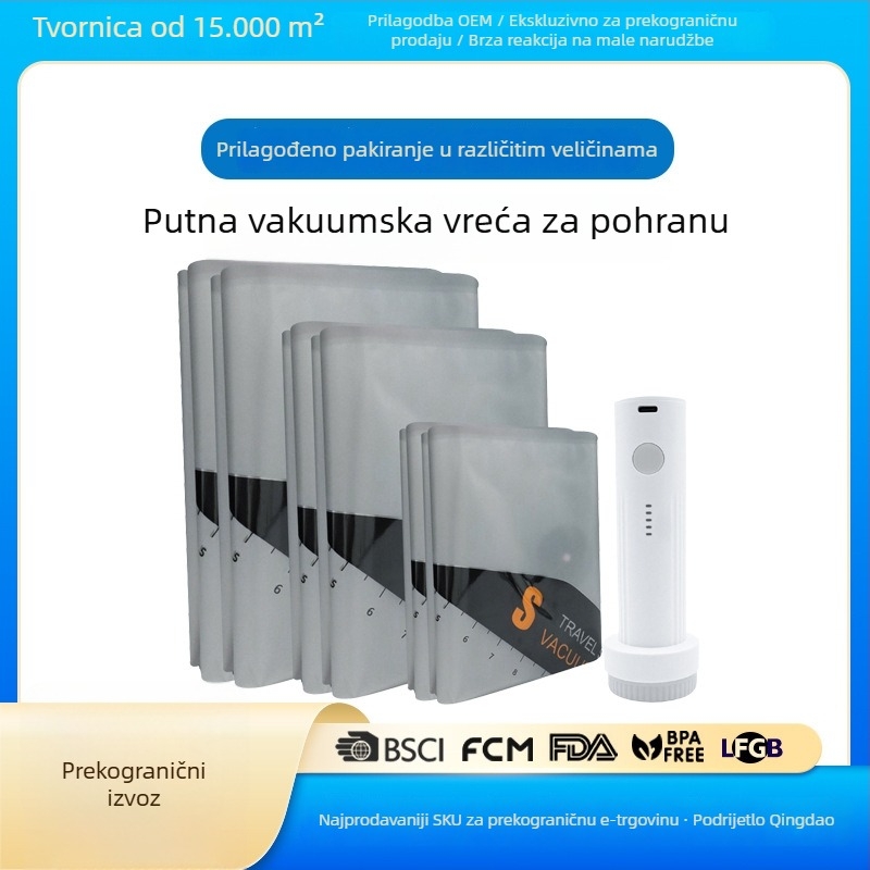 Vakuumske vreće za putovanje za majice i odjeću, s pumpom, model Instant Sky