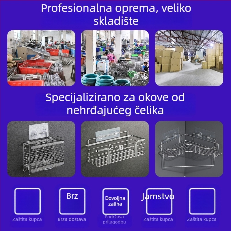 Zidni držač za odjeću od nehrđajućeg čelika za balkon – bez bušenja, organizator skladištenja