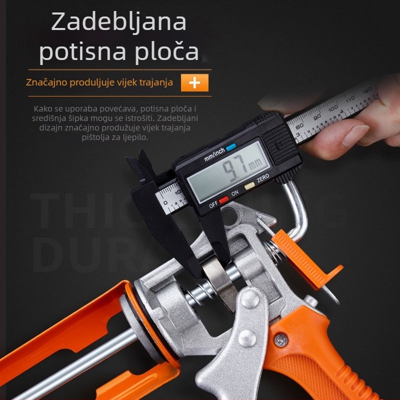 Pištolj za ljepilo za staklo s 360° rotirajućom debelom ručkom, sve-u-jedan – ručno/automatsko lijepljenje stakla.