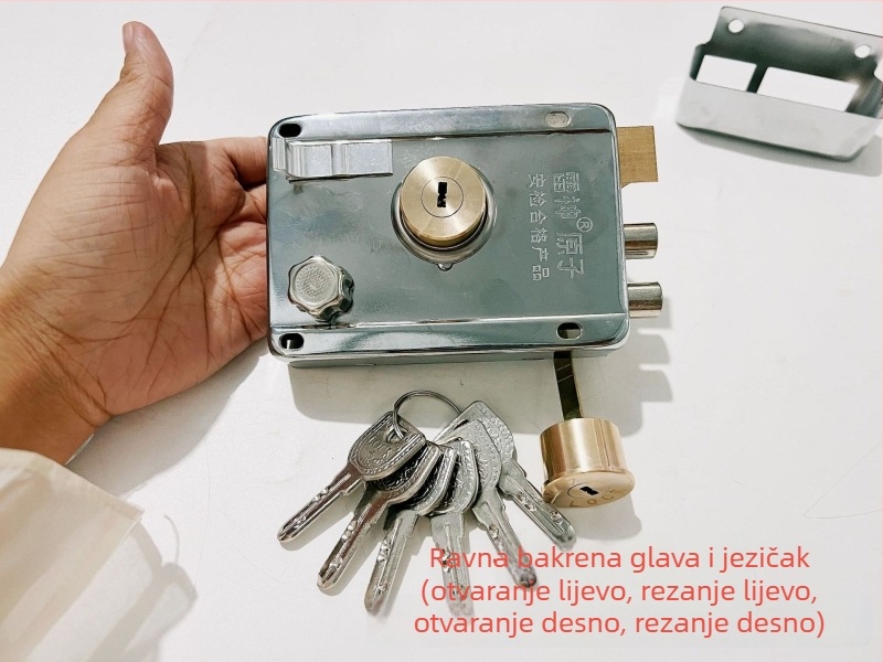 Vanjska brava za vrata s ugrađenim mortise sustavom za drvena vrata