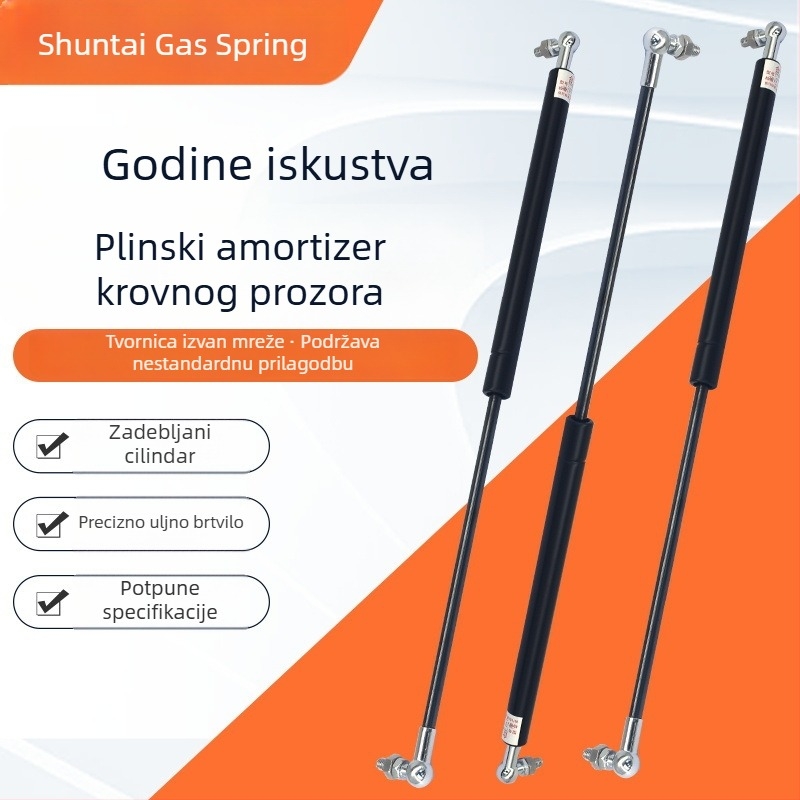Visokotlačna plinska opruga s potporom za reklamne ploče i prozore, pneumatska potporna šipka s amortizacijom, hidraulična šipka, industrijska plinska opruga