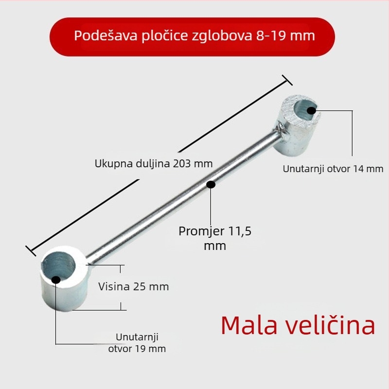 Prilagodljiv alat za podešavanje šarki i spojeva vrata i prozora od čelika, vatrootporan i protiv krađe