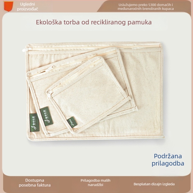 Pamukasta mrežasta torbica za pohranu sa zatvaračem, za bebe i djecu, organizacija rublja, ekološka torba od recikliranog pamuka.
