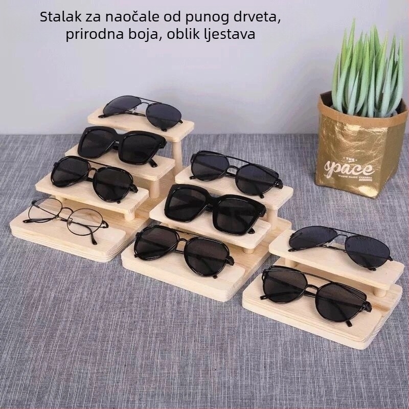 Stalak za naočale od masivnog drveta sa ljestvama, četiri razine