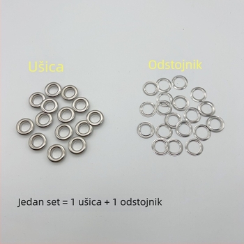 100-dijelni set alata za eyelete (očice) od bakra/bronze, unutarnji promjer 10 mm, 100 komada, za platnene cerade, prtljagu, zavjese i kutije za cipele