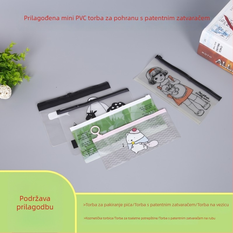 PVC mini torbica za pohranu s izvlačnim remenom, EVA crtić fajl organizator za školske potrepštine