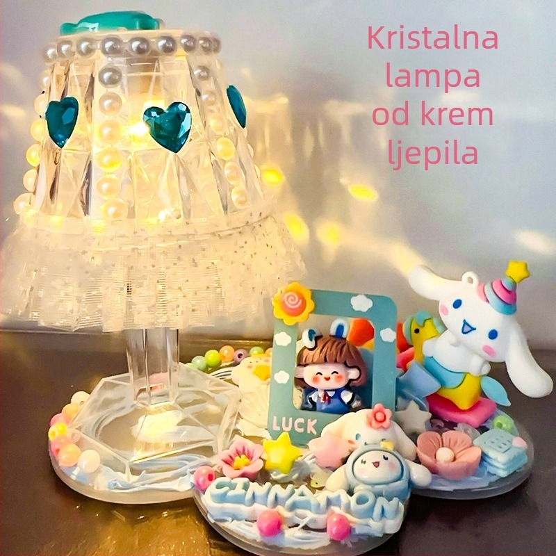 DIY noćna lampica s krem ljepilom za djecu — ručno izrađena LED kristalna stolna lampica, rođendanski poklon