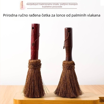 Velika četka za posuđe s crvenom drškom od vlakana palme
