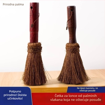 Velika četka za posuđe s crvenom drškom od vlakana palme