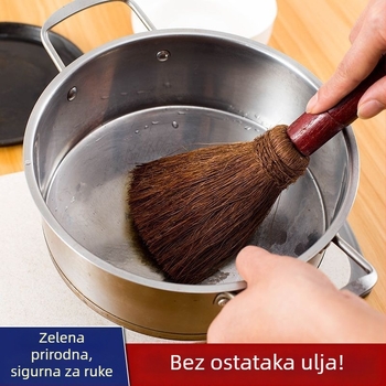 Velika četka za posuđe s crvenom drškom od vlakana palme
