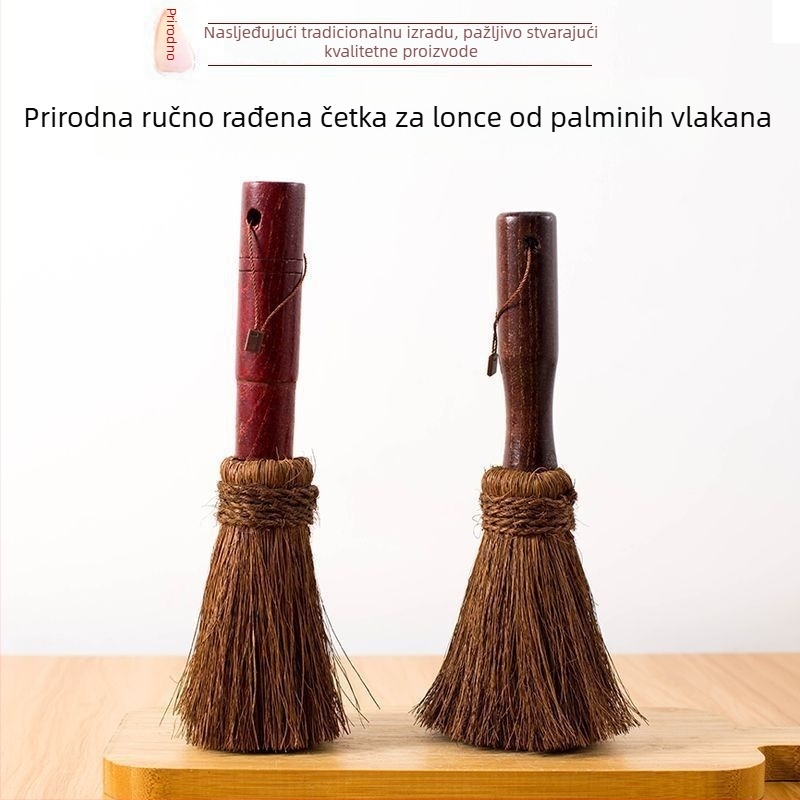 Velika četka za posuđe s crvenom drškom od vlakana palme