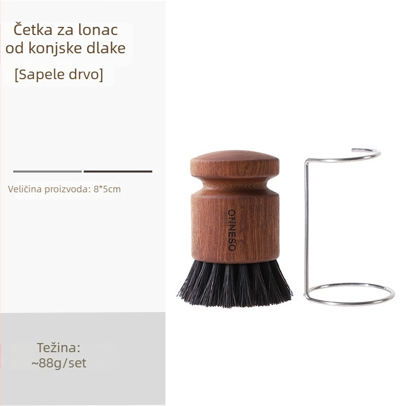 Prirodni sizal kućni alat za čišćenje posuđa i lonaca, drška od drva kratka, četka od kokosovih vlakana za uklanjanje mrlja