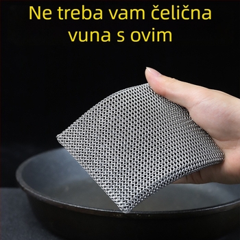Mreža za čišćenje lonaca i posuđa od nehrđajućeg čelika 316 s silikonim premazom, bez otpuštanja vlakana