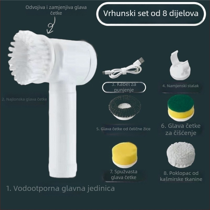 Kuhinjska četka za lonce i posuđe, uklanjanje masnih naslaga, električna četka za lonce