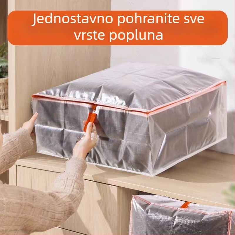 Pacra torba za skladištenje deka i odjeće, velika zapremina, prašno-zaštitna i prozirna za pregled skladištenja, pogodna za zimske i proljetno-jesenske deke i jakne s puhom