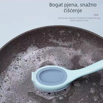 Četka za lonce s dugačkom drškom, silikonasta četka za posuđe, sve-u-jednom kuhinjskom alatu za čišćenje lonaca, ne oštećuje lonac, uklanja mrlje