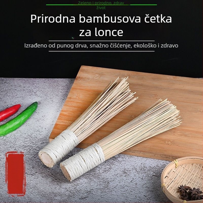 Bambusova četka za posuđe i lonce s finim vlaknima bambusa – tradicionalna ekološka kuhinjska četka