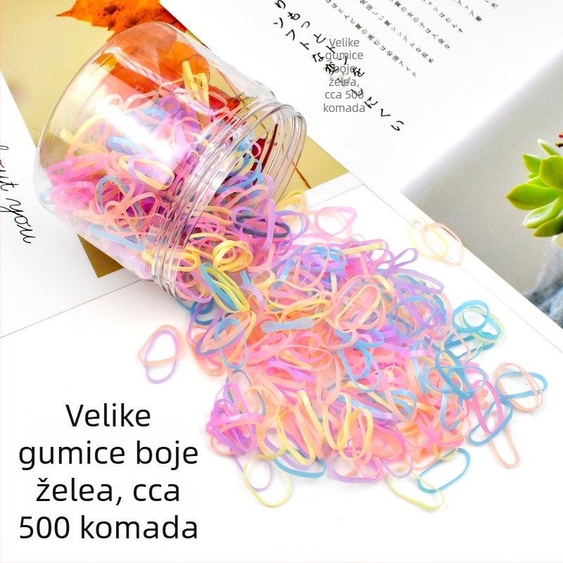 Dječje jednokratne gumice za kosu u kutiji – male gumice za kosu, nježne prema kosi, sladak stil