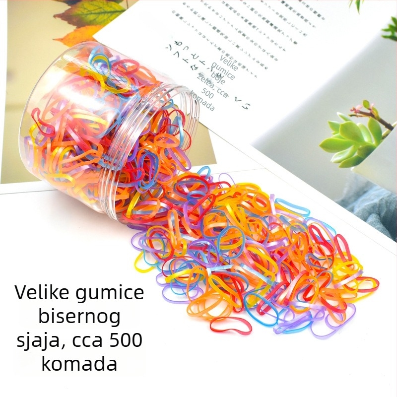 Dječje jednokratne gumice za kosu u kutiji – male gumice za kosu, nježne prema kosi, sladak stil