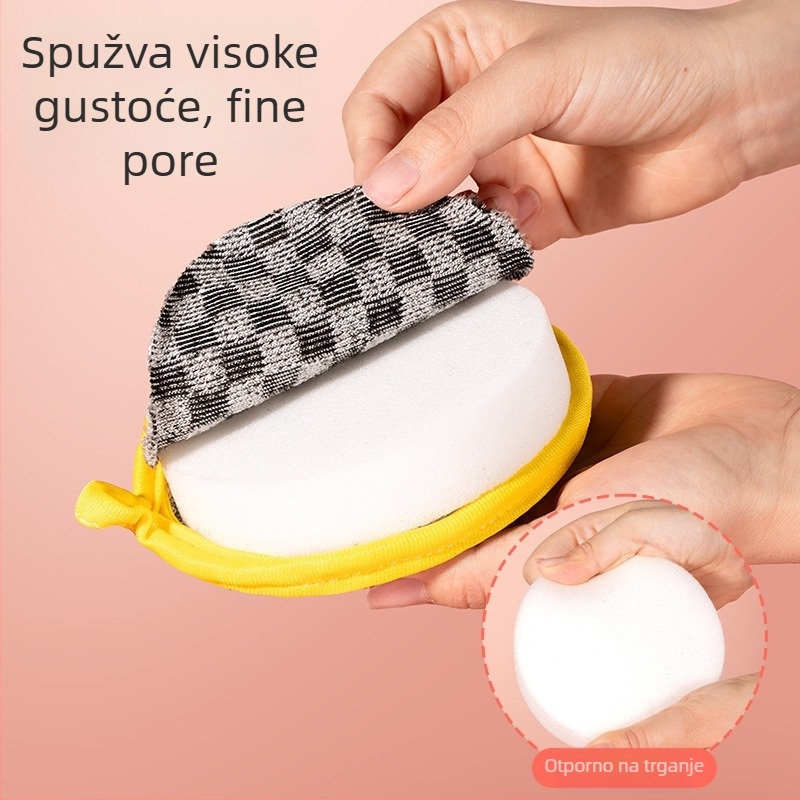 Dvostrana čistilna spužva za kuhinju – ribanje posuda i pranje suđa, debela i izdržljiva, uklanja masnoću i tvrdokorne mrlje