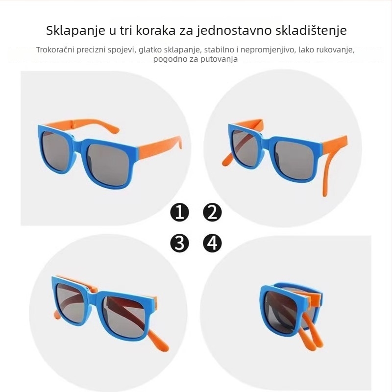 Dječje sklopive sunčane naočale s UV400 zaštitom, visokom jasnoćom, ultra laganim malim okvirom