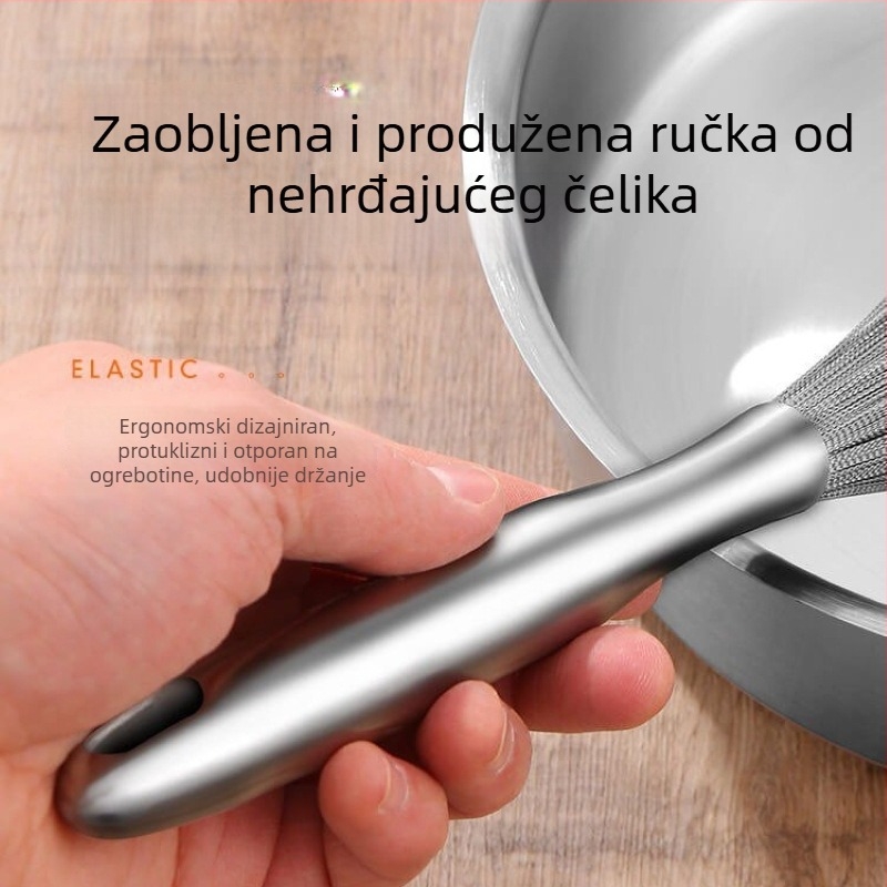 Cetka za ciscenje posuđa od 304 nehrđajućeg čelika s otvorom za vješanje