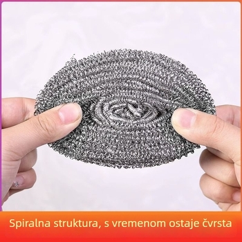 Nehrđajuća čelična kugla za čišćenje posuđa i lonaca, kuhinjski scrubber