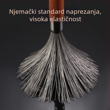 Četka za lonce od nehrđajućeg čelika s dugom drvenom drškom – kuhinjska četka za čišćenje posuđa i zdjela