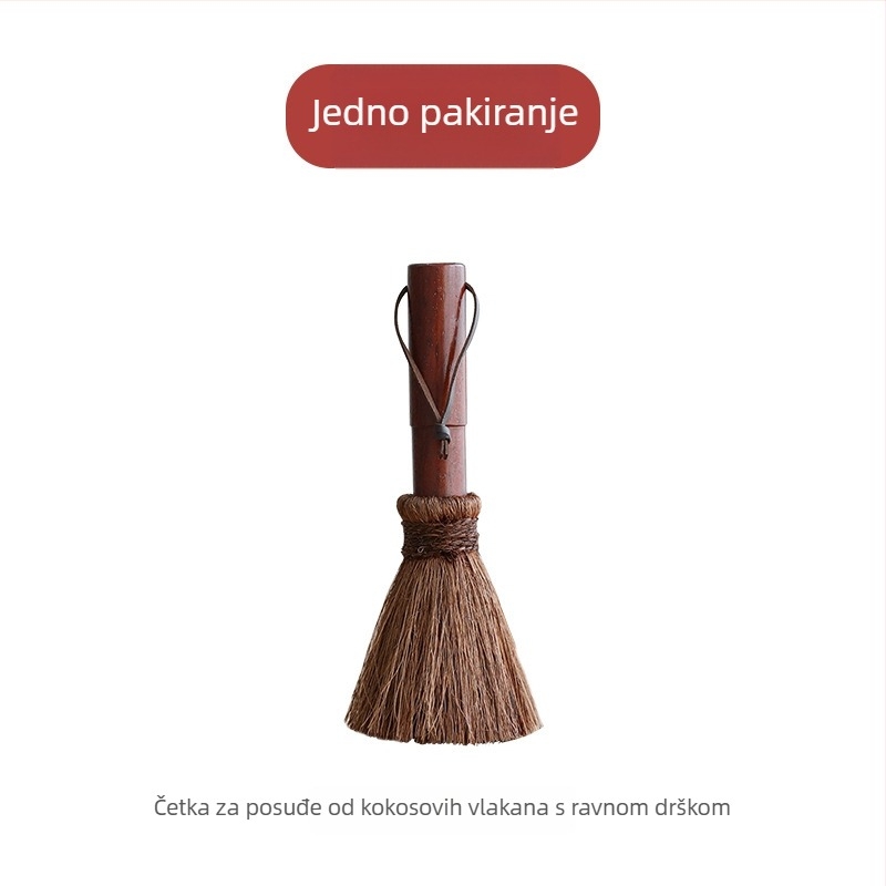 Prirodna četka od kokosove palme za posuđe s drvenom drškom