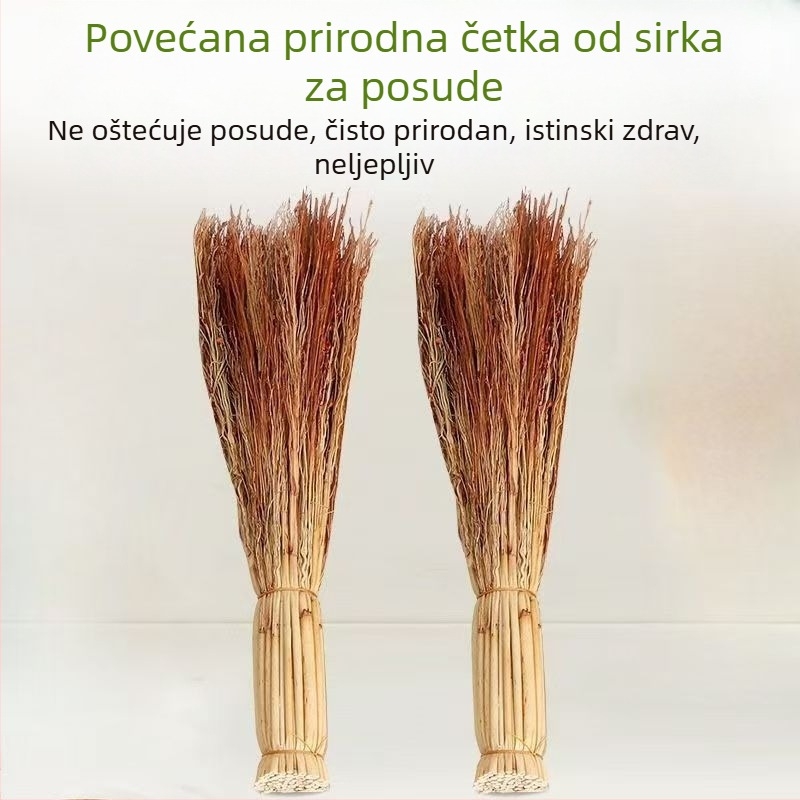 Staromodni ručno rađena četka za posude i lonce, kuhinjski alat za čišćenje