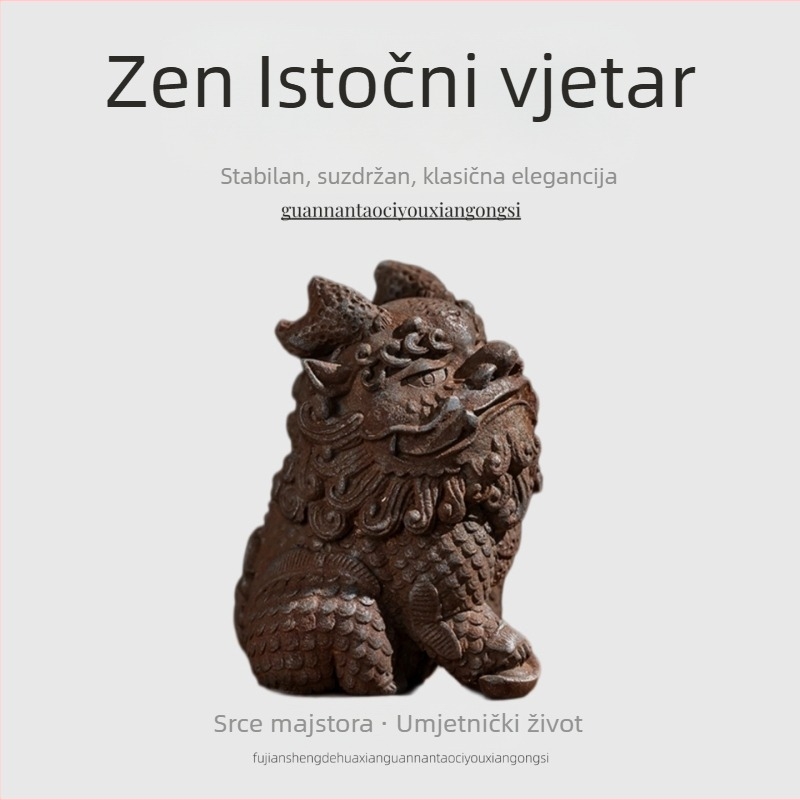 Antički lijevani Pixiu Kirin — stolna ukrasna figura za bogatstvo i prosperitet, retro kineski stil