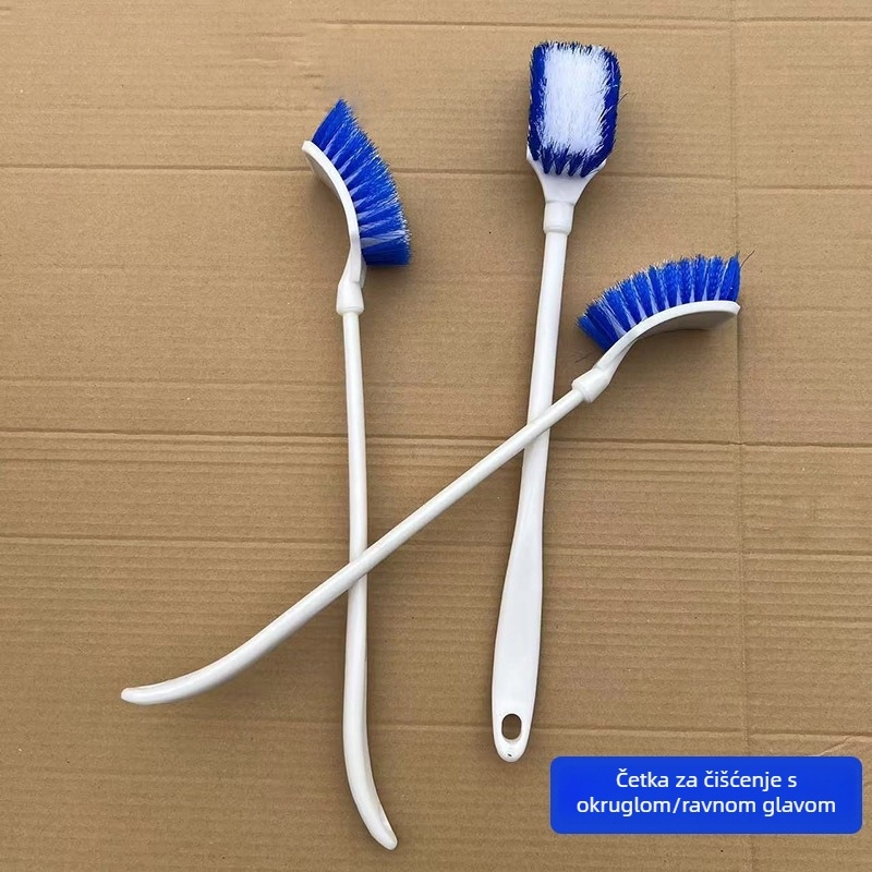 Četka za WC s dugim držalom, velikom glavom, plastična, tvrda vlakna