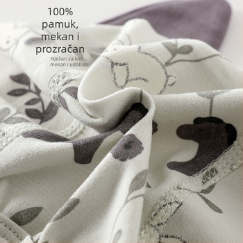 Kapa od pamuka s vezom i zaštitom za uši od vjetra, unisex, za sve sezone (0–12 mjeseci)