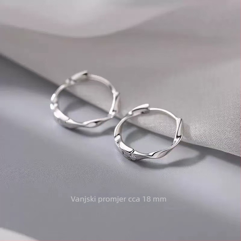 Mobius kružni naušnice od 999 srebra za žene