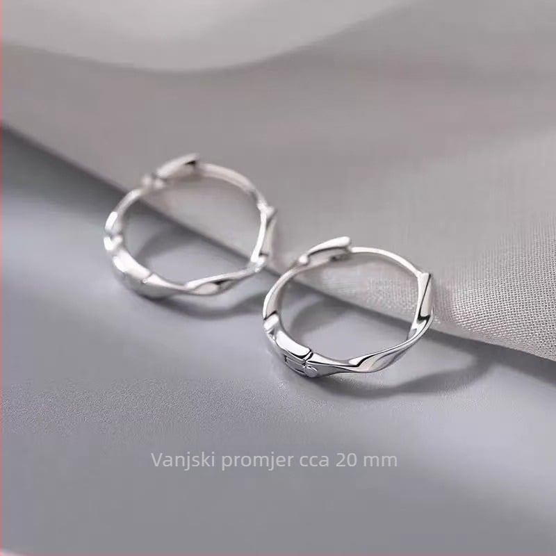 Mobius kružni naušnice od 999 srebra za žene