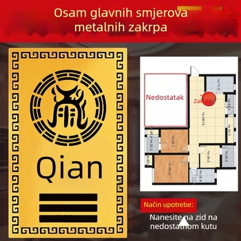Metalni kutni ukras s osam trigramima za nedostajuće kutove na sjeverozapadu
