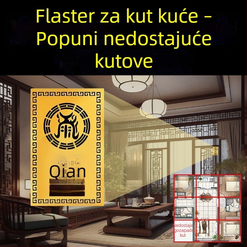 Metalni kutni ukras s osam trigramima za nedostajuće kutove na sjeverozapadu
