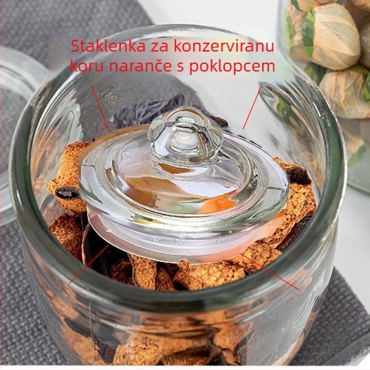 Staklena posuda za skladištenje debelim staklom – suho voće, žitarice, čaj s cvijećem, kiseli krastavci i vino; staklena posuda za rižu