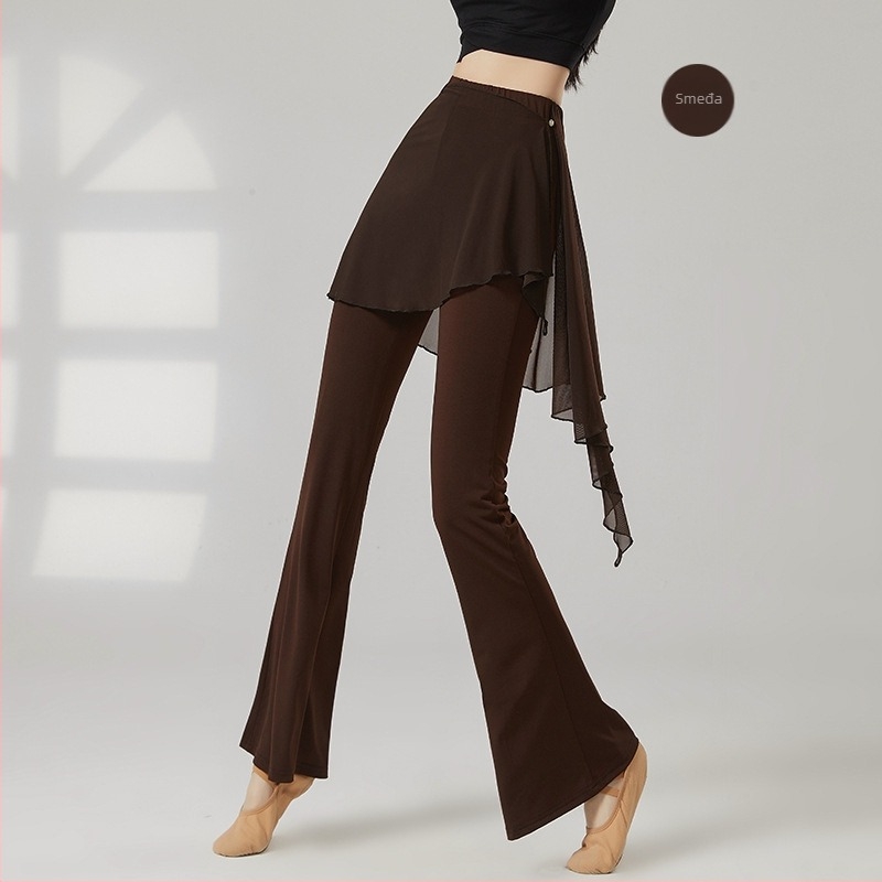 Pantalone za ples s blagim izbočenjem, hlače-suknja za moderne i klasične plesne vježbe, odjeća za oblikovanje tijela.