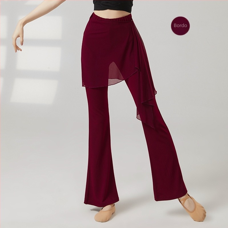 Pantalone za ples s blagim izbočenjem, hlače-suknja za moderne i klasične plesne vježbe, odjeća za oblikovanje tijela.