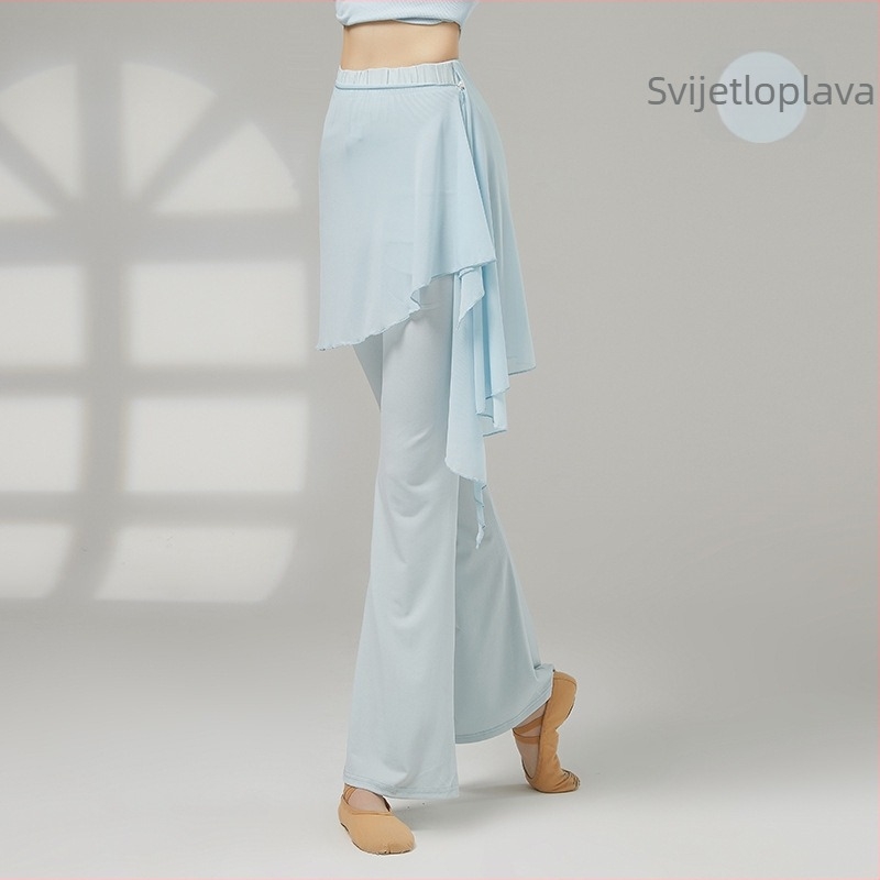 Pantalone za ples s blagim izbočenjem, hlače-suknja za moderne i klasične plesne vježbe, odjeća za oblikovanje tijela.