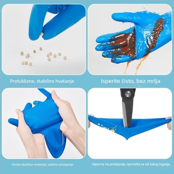 Dječje kućanske rukavice, vodootporne i protuklizne, za pranje posuđa i pripremu povrća, latex debeli