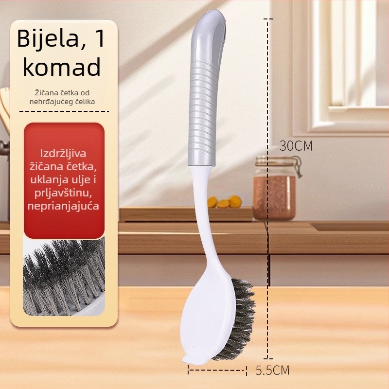 Četka za posuđe s dugačkom drškom i žičanim dlačicama